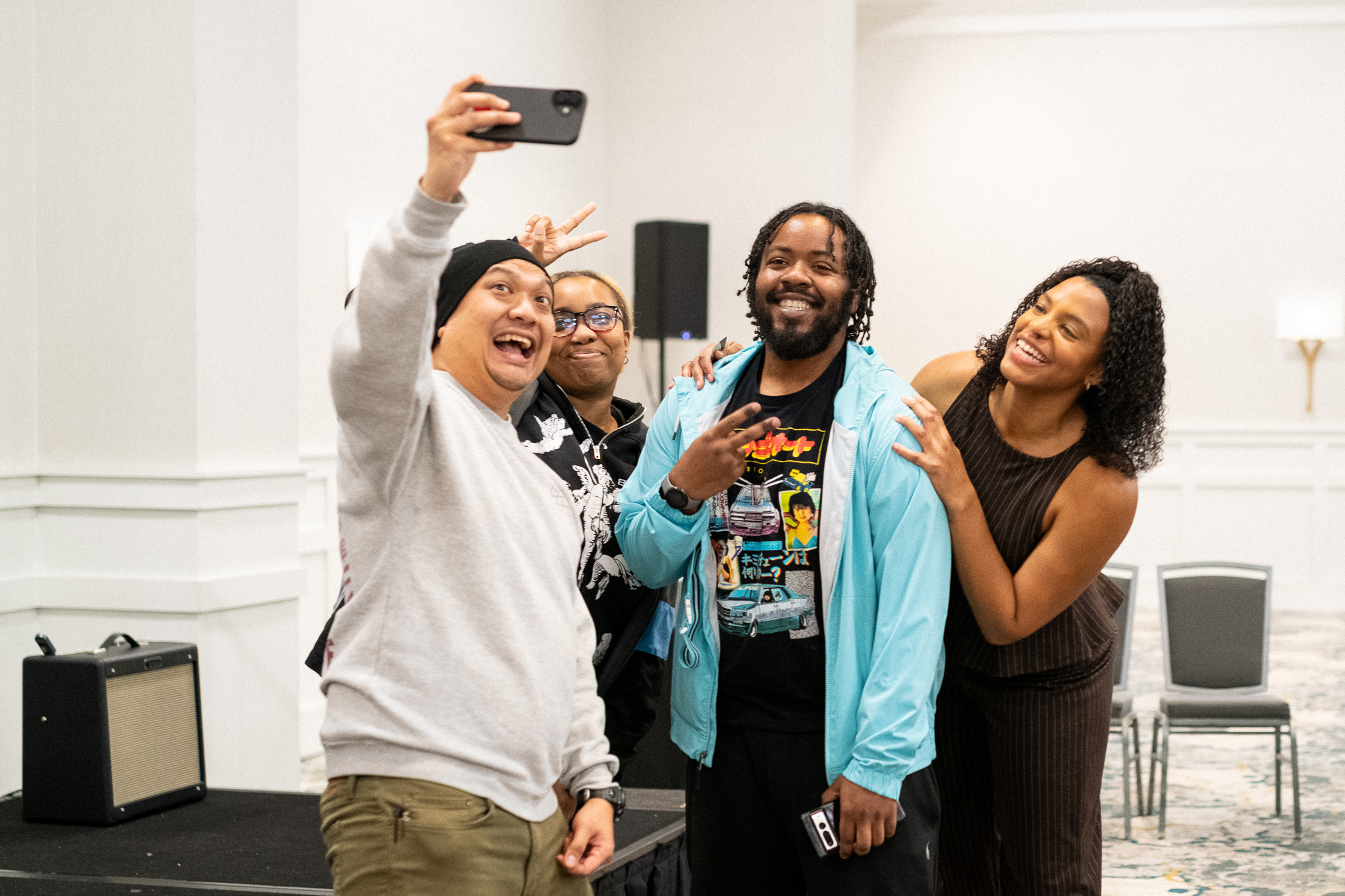 group of people taking a selfie 